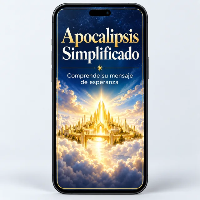 Mockup del ebook Apocalipsis Simplificado en la pantalla de un celular